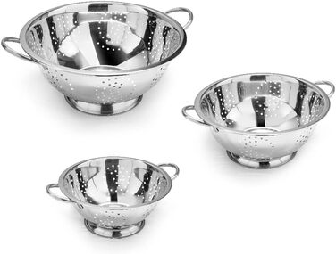 Forgast Colander | 24cm | Standing Colander | Footed Strainer | Salad Strainer | Soup Strainer | Pass Through Strainer | Noodle Strainer | Colander with Handles | Stainless Steel Colander