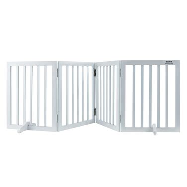 Ворота для собак VEVOR, захист для домашніх тварин, 508 x 610 мм, 4-секційні, розкладні, білі. Захист для сходів та дверних прорізів.
