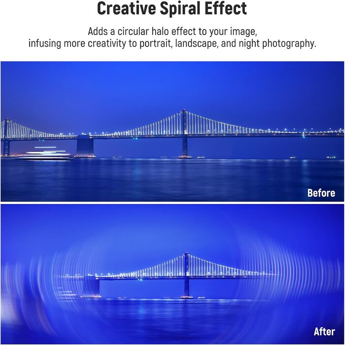 Фільтр NEEWER для камери з ефектом розділеного діоптрія (67мм, спіральний гало), лінійний призма K9, аксесуар для об'єктива
