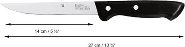 WMF Classic Line Knife Block Set with Knife Set, 6-piece, equipped, 5 knives, birchwood block, special blade steel, natural, black, silver