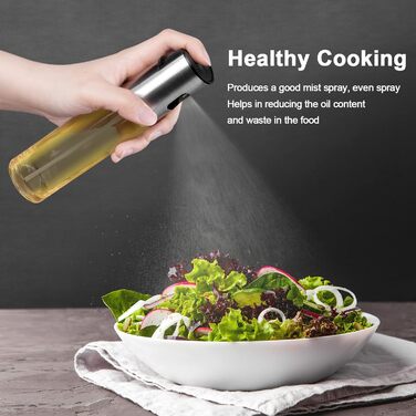 Спрей для олії 2 в 1, 2 шт. 470 мл, скло, захист від УФ, для кухні, фритюрниці, приготування їжі, салатів та грилю