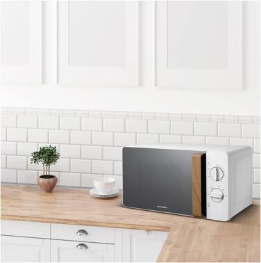 Мікрохвильова піч SCHNEIDER Fjord Line 700W, 20л, біла, з функцією розморожування та таймером