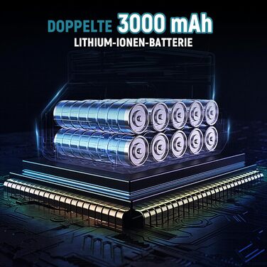 Yofidra Акумуляторний шуруповерт 21V, 13 мм, 2 швидкості, комплект з 2 акумуляторами 3.0Ah, 25+3 рівня моменту, 80 Нм, LED-підсвічування, для дому та саду, DIY