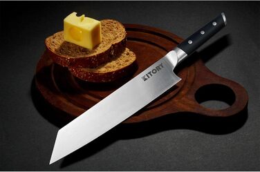 Кухонний ніж-топірець Kitory Hackmesser 18 см, з високоякісної нержавіючої сталі, з ручкою Pakkawood (Mtd08de)