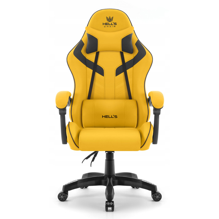 Ігрове офісне крісло Hell's Chair HC-1007 2.0 Yellow, обертове, екошкіра
