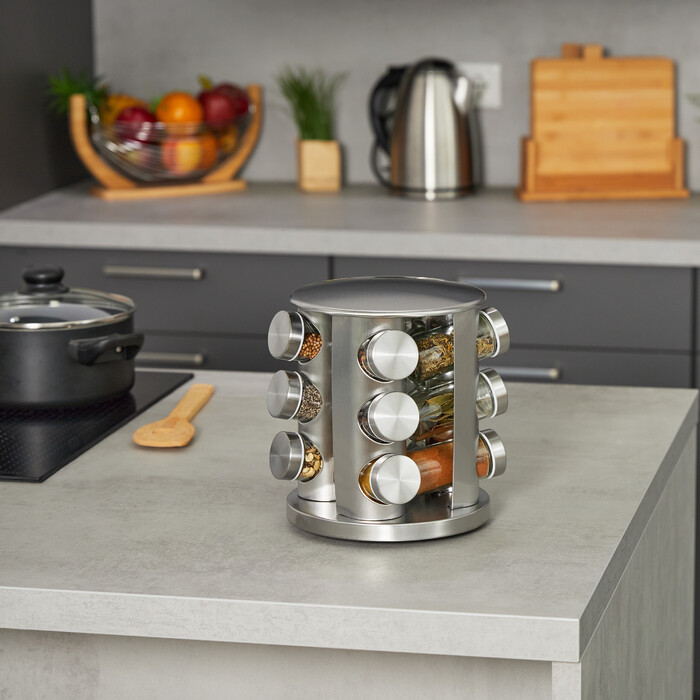 Relaxdays Stainless Steel Spice Carousel