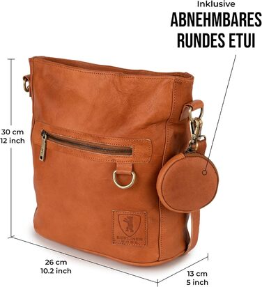 Сумка через плече Berliner Bags Siena Vintage з натуральної шкіри, коричнева - жіноча сумка-месенджер