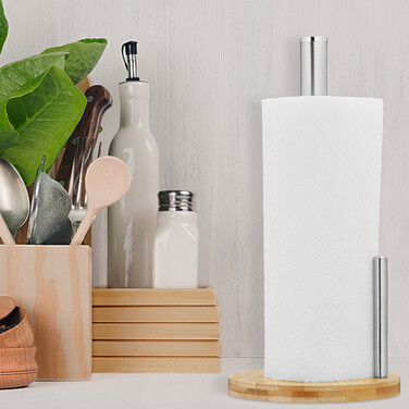 Relaxdays Roll Towel Holder with Roll-Off Stop
