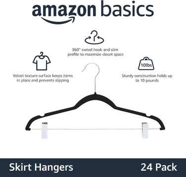 Amazon Basics – Rock Grips, flocked, with clips, 24-pack, Black