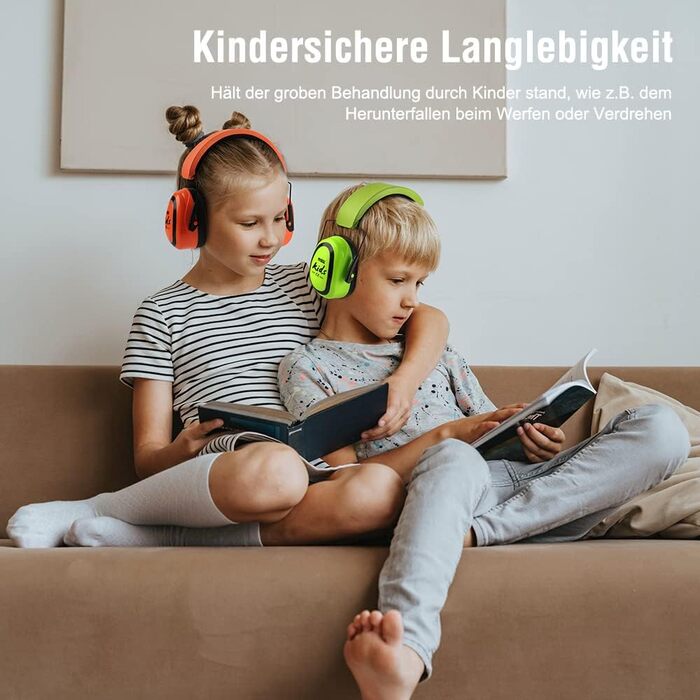 Навушники для захисту від шуму Green Devil для дітей 3-16 років (SNR27.4) - комфортні, складні, для школи, навчання, концертів, фестивалів