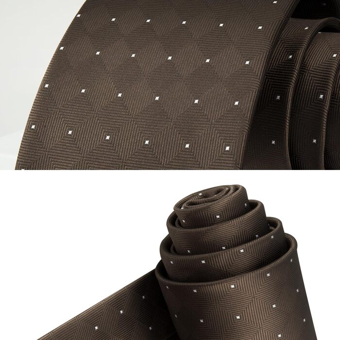 Краватка Enlision для чоловіків у клітинку з нагрудником, формальна та бізнес краватка, коричнева