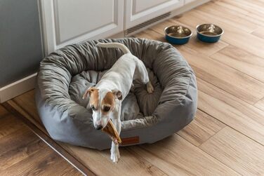 Ліжко для собак середніх порід - ліжко-кошик для собак XL - м'яке ліжко для собак, ліжко-софа для собак, ліжко для собак середніх розмірів. Матеріал: Alicante-Gewebe, колір: сірий, розмір: 85 x 70 x 21 см