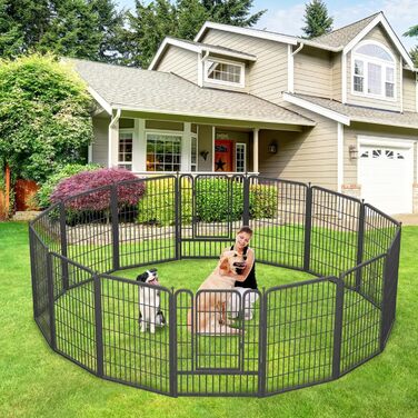 Вольєр для собак на вулицю, металевий загін для собак середніх та маленьких порід, 22 панелі, 101,6 x 68,6 см