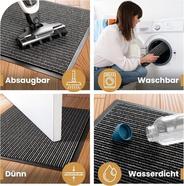 Килимок для дому 40x60 см (смугастий) - міцний, поглинаючий бруд, внутрішній килимок