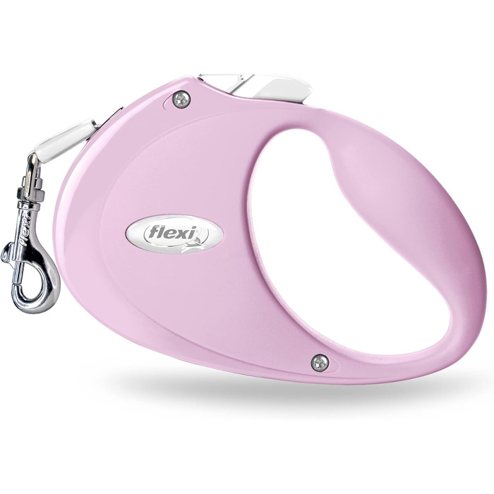 Льовішка Flexi Neon S, 5 м, чорний/неоновий-помаранчевий, світловідбиваюча поверхня, рулетка для собак до 15 кг (Рожевий, M)