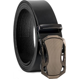 Чоловічий шкіряний ремінь Volmer ATG з автоматичною застібкою на пряжці | Ширина 35 мм, розмір пояса 125 см, регульований | Чорний колір