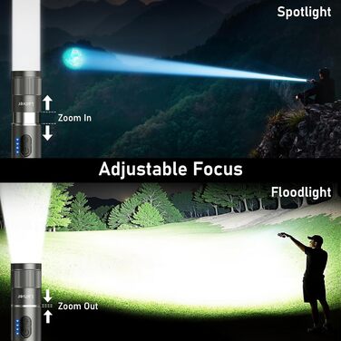 Ліхтар LED/UV з підзарядкою 2 в 1, Laitver 2000L, суперяскравий, 395nm, міні, 6 режимів, з зумом, довга тривалість роботи, водонепроникний, для освітлення та виявлення сечі тварин (сірий)