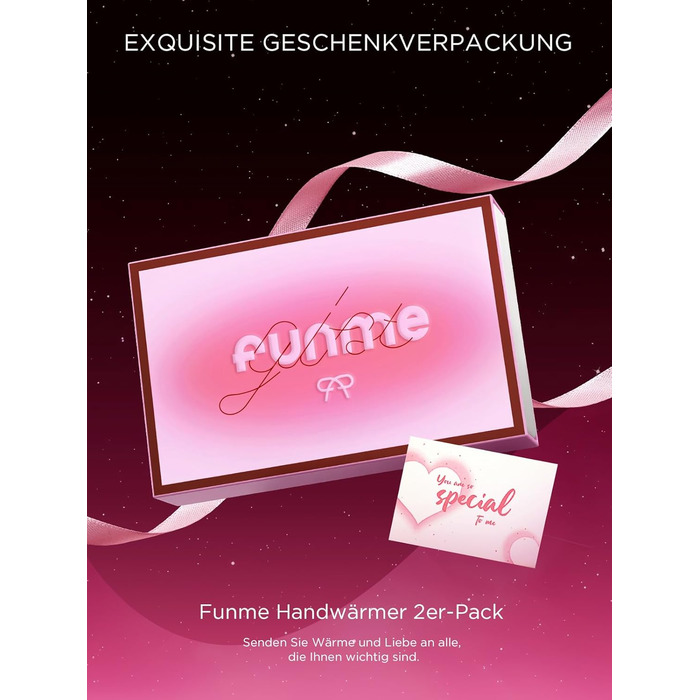 Електричні нагрівачі для рук Funme® 2 шт. з Powerbank 10000mAh - подарункова коробка, USB, до 60°C, для жінок, ідеальні для активного відпочинку