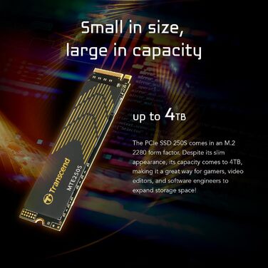 SSD накопичувач Transcend 1TB NVMe PCIe Gen4 x4 M.2 2280 - TS1TMTE250S