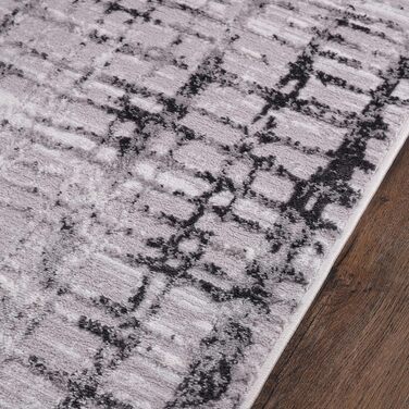Килим SANAT Evra для вітальні - коротковорсовий килим з сучасним дизайном, підходить для вітальні, коридору, їдальні, спальні, кухні та дитячої кімнати (багатобарвний світло-сірий, 80x150 см), 80 x 150 см (прямокутний), багатобарвний світло-сірий