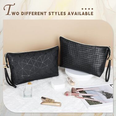 Косметичка жіноча мініатюрна, пудрова, водонепроникна, для подорожей, органайзер, чорно-бежева