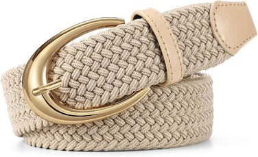 Плетений ремінь WERFORU: еластичний жіночий/чоловічий ремінь з пряжкою кольору хакі, 110 см