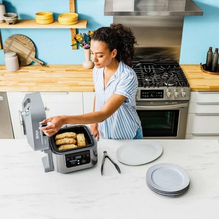 Мультиварка Ninja Speedi 10-в-1: Rapid Cooker & Air Fryer, 5.7L, ON400UK, сірий колір, 10 функцій (Air Fry, Steam, Grill, Bake, Roast, Sear, Slow Cook)