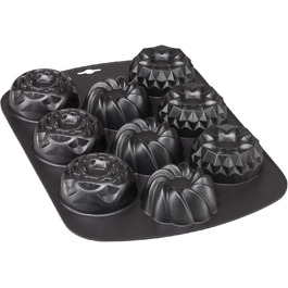 Форма для кексів Kaiser Inspiration, 9 кексів, 3 дизайни гугельхупф, антипригарне покриття, 38 x 27 см