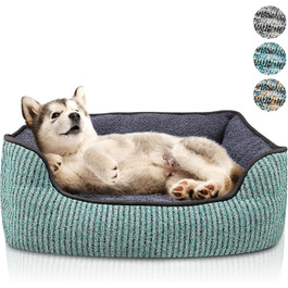 Ліжко для собак та котів, корзина для собак, диван для собак, подушка для собак, ліжко для котів, подушка для котів, S, зелений, 53x42x18 см