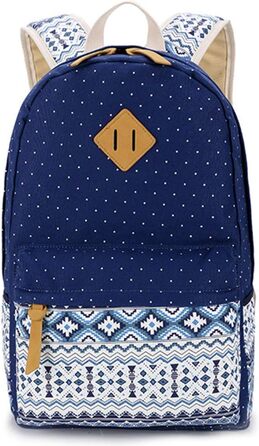 Стильний жіночий/дівочий рюкзак з канвасу з принтом у смужку. Ідеальний для школи, університету, підліткам та дорослим. (Блакитний)