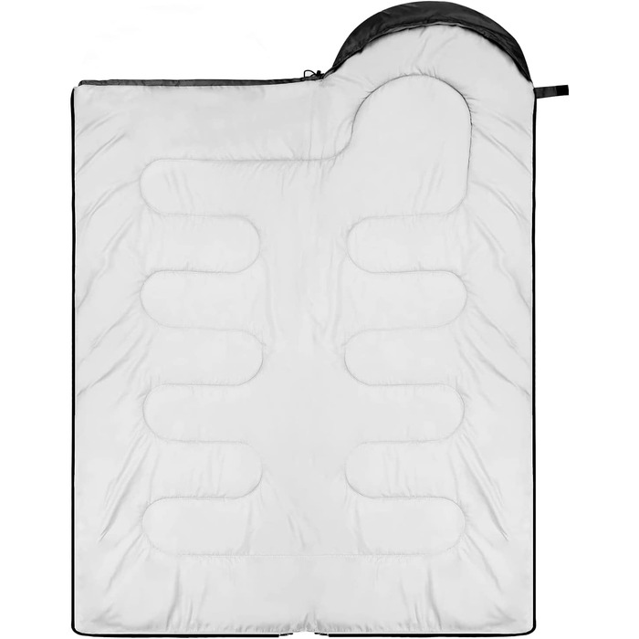 Сплячий мішок Outdoor Sportneer для дорослих та дітей - легкий спальний мішок для кемпінгу, походів та рюкзакових подорожей 220x75 см, чорний+сірий