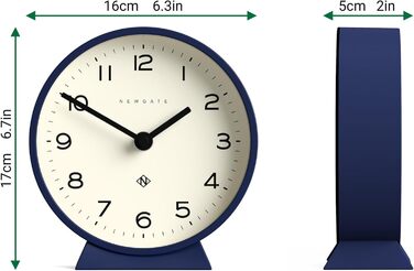 NEWGATE® M Silent Mantel Clock - 'No Tick' - A Modern Mantel Clock - Small Clock - Mantel Clocks - Minimalist Dial - (Midnight Blue)