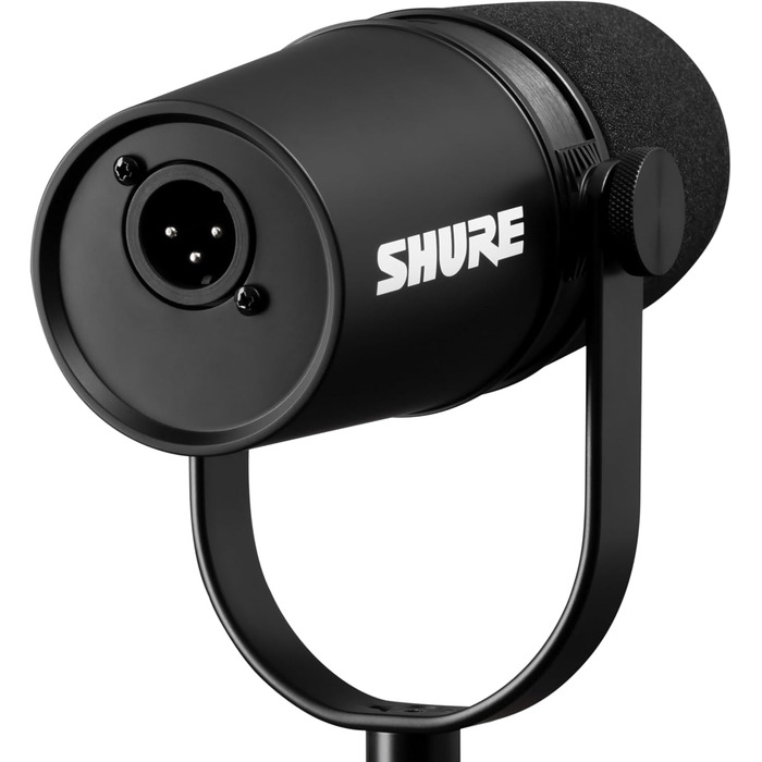 Мікрофон Shure MV7X XLR – Динамічний мікрофон для подкастів та вокалу, з технологією ізоляції звуку, чорний