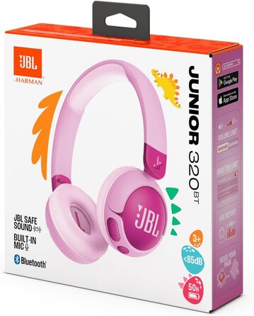 Навушники JBL Junior 320 BT Bluetooth для дітей з мікрофоном, 50 годин, JBL Safe Sound, наклейки, зелений (PURPLE)