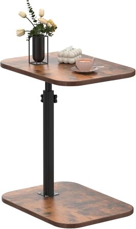 Стіл для ноутбука в ліжко, комп'ютерний стіл, Lapdesk, складний Betttisch, регульований кут 360°, знімний, портативний, для книг (40 x 30 x 80 см, C-подібний, горіла дерев'яна поверхня)