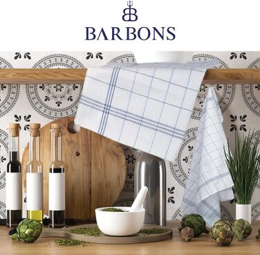 BARBONS 40-Piece Dish Towel Set, Cotton, 50x70 cm – Extremely Absorbent, Oeko-TEX Certified, Drying Towels for the Kitchen, Kitchen Hand Towels, Dishcloths, Dish Towels, Washable up to 60°C, Blue