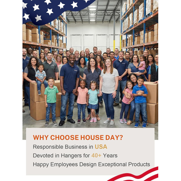 Плечики для одягу HOUSE DAY економ-простір, 8 шт, чорні - міцні, для важкого одягу, шафи, спальні, подорожей