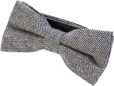 Метелик чоловічий DonDon Tweed 12x6 см з нагрудною хустинкою 23x23 см, бавовна, сіро-клітинчастий візерунок