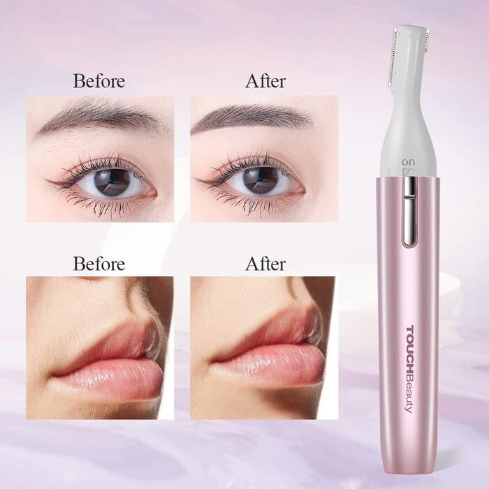 TOUCHBeauty Тріммер для тіла та обличчя AG-1658W (білий/рожевий) - професійний набір для догляду за обличчям та тілом