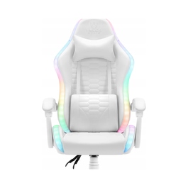 Ігрове крісло Hell's Chair HC-1000 White LED RGB, екошкіра, біле