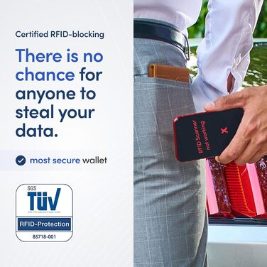 Чоловічий шкіряний гаманець TRAVANDO Autin з RFID-захистом, гаманець для грошей, картхолдер для чоловіків, подарункова коробка, чорний/помаранчевий (стандартний розмір, колір: коньячний)