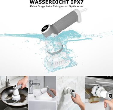 Електрична щітка для чищення, портативна, з обертанням, акумуляторна, 5 насадок, для миття дисків, плитки, ванної, кухні, підлоги, кутів, вікон та авто