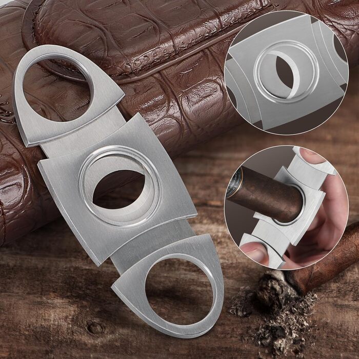 Чохол для сигар Scotte з натуральної шкіри, внутрішнє покриття з кедру, портативна humidor-коробка з різаком, коричневий