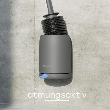 Силіконова щітка для унітазу на стіну - без свердління, з тримачем. Точна щітка для унітазу - сірий колір