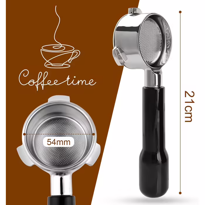 Bottomless 54mm Portafilter with Filter Basket and ABS Handle, Filter Basket Portafilter Coffee Bottomless compatible with Breville 870/878/880 Espresso Machines, Black