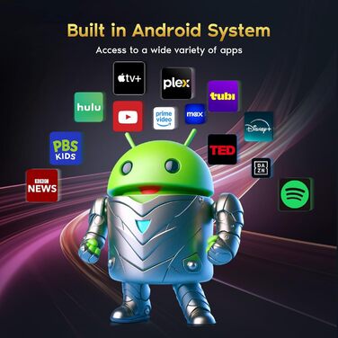 Mini проєктор Smart Beamer Android 11: 4K, 1080P, WiFi 6, Bluetooth 5.2, портативний, 270° оберт, автокорекція трапеції, для телефону/ноутбука