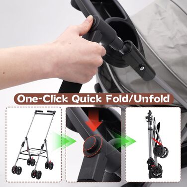 Візок для собак Siairo 3-в-1, сірий. Будка для собак середніх порід до 20 кг, переноска, автокрісло, відділення для їжі