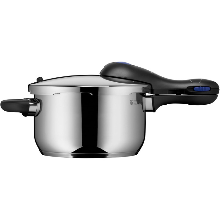 Швидковарка WMF Perfect Plus One Pot Induktion 4.5л з нержавіючої сталі, для приготування на пару, з термозахистом, великим сигналом, 2 рівнями нагріву, знімним ручками кришки та регулятором нагріву однією рукою