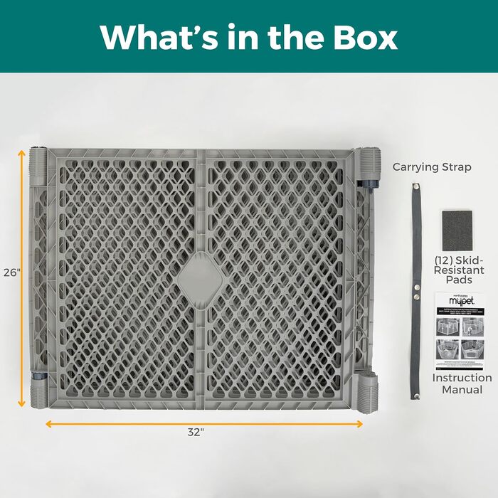 Лейтстілл для собак North States MYPET Petyard Laufstall: 6 панелей, 66 см, для дому та вулиці