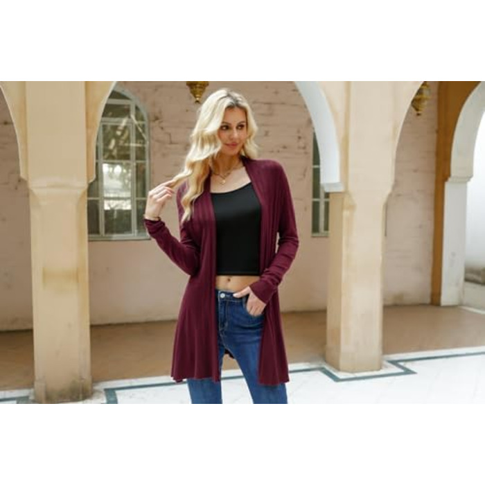 Жіноча кофта-кардиган iClosam з довгим рукавом, легка літня куртка, вільний крій (XXL, A-winerot)